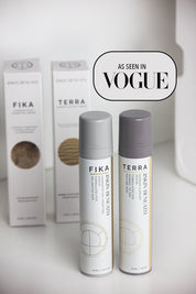 Terra Barrier Repair Serum bottleon neutral background with a minimalist skincare packaging