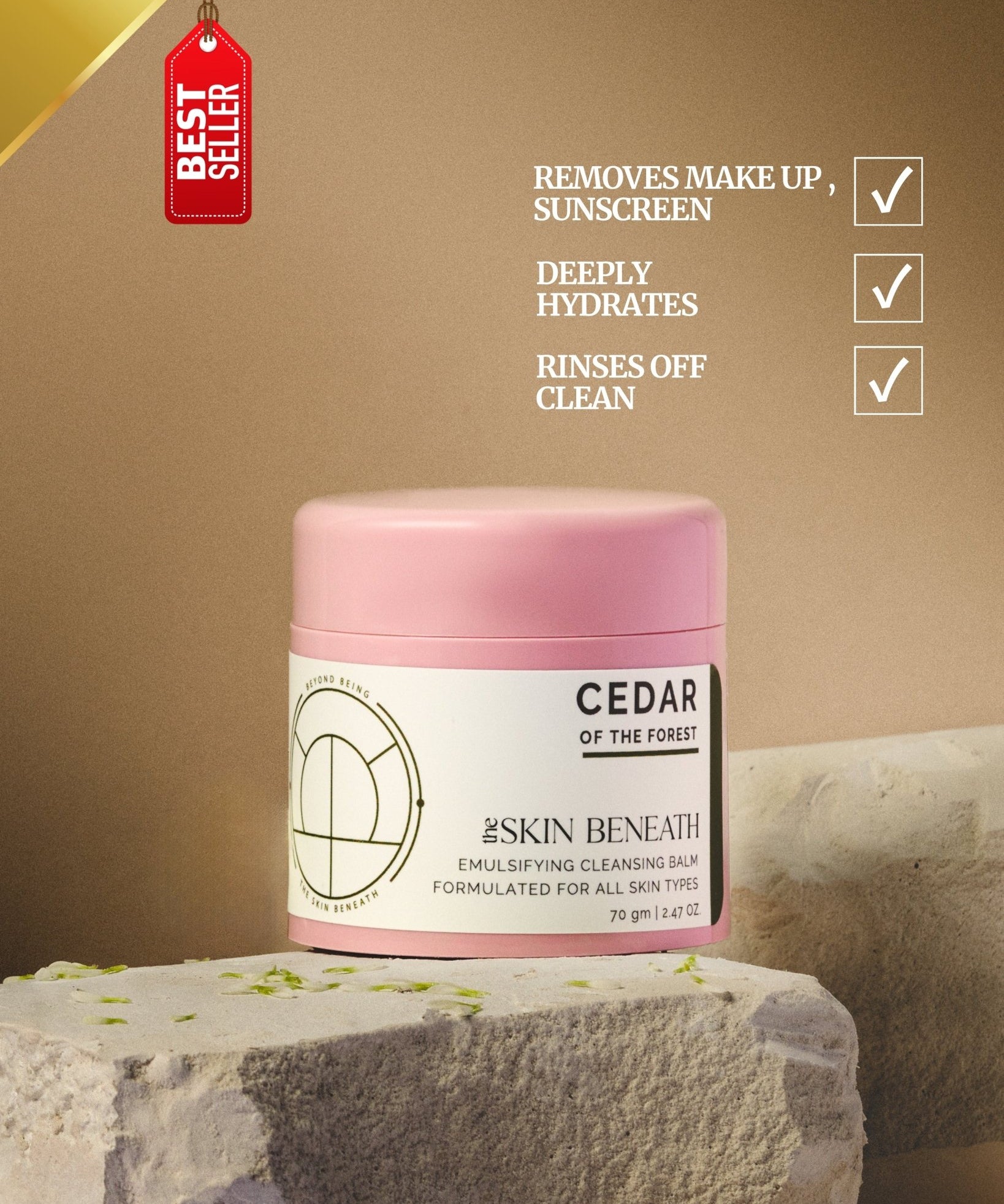 Cedar of the Forest emulsifying cleansing balm for makeup and sunscreen removal