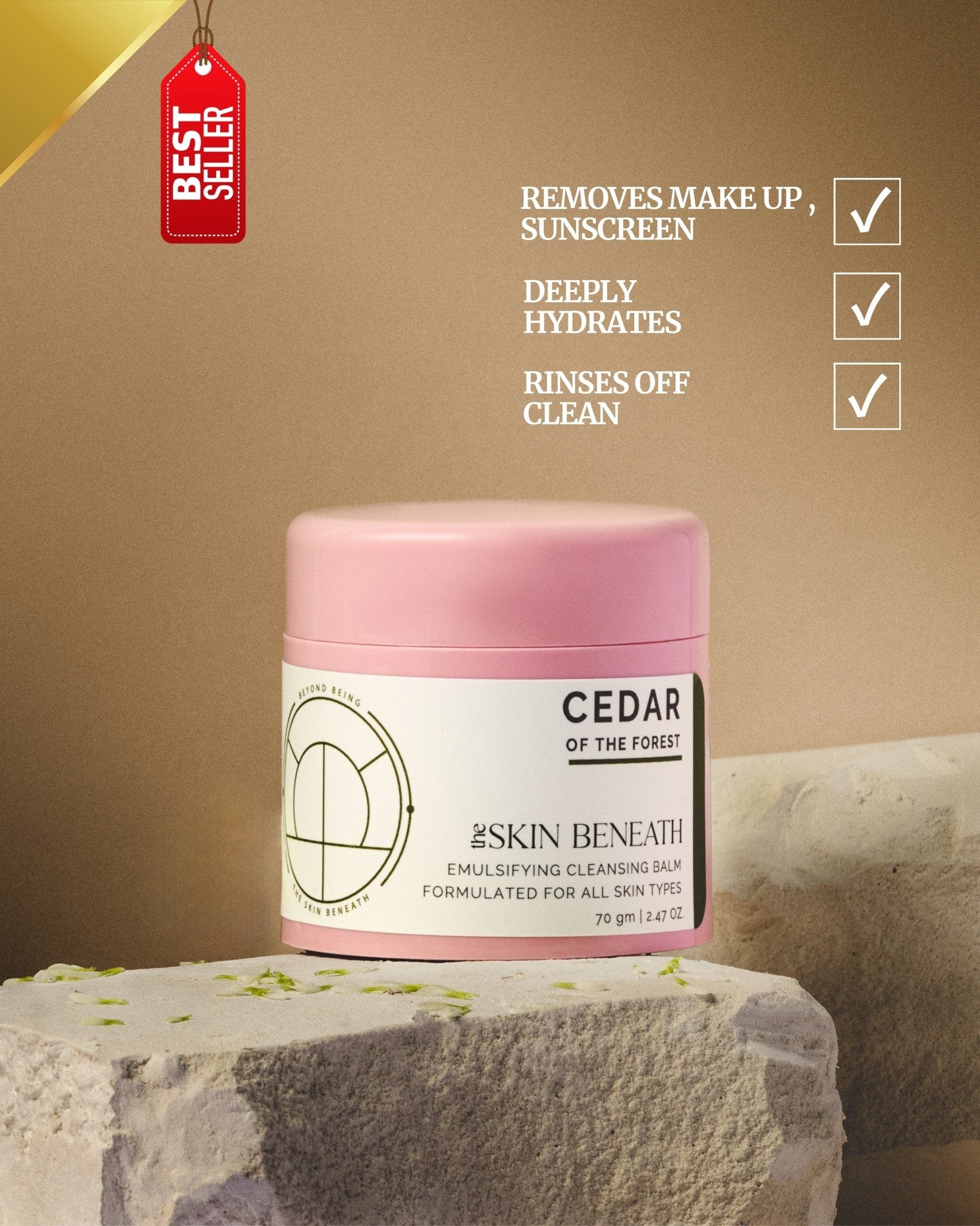 Cedar of the Forest emulsifying cleansing balm for makeup and sunscreen removal