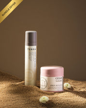 Cleanse and Fortify Set with Terra barrier repair serum and Cedar of the Forest cleansing balm