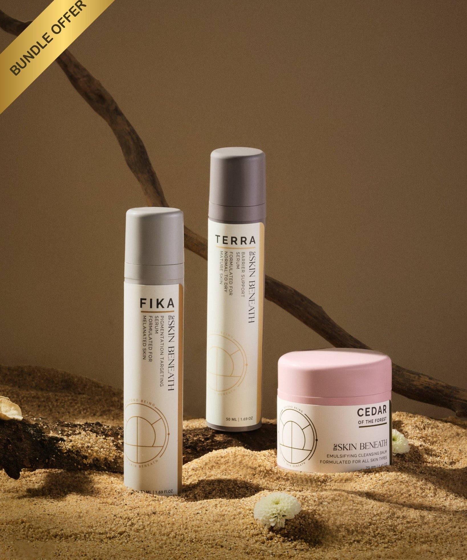 Deep Nourishment Set with Terra barrier repair serum and Cedar of the Forest cleansing balm