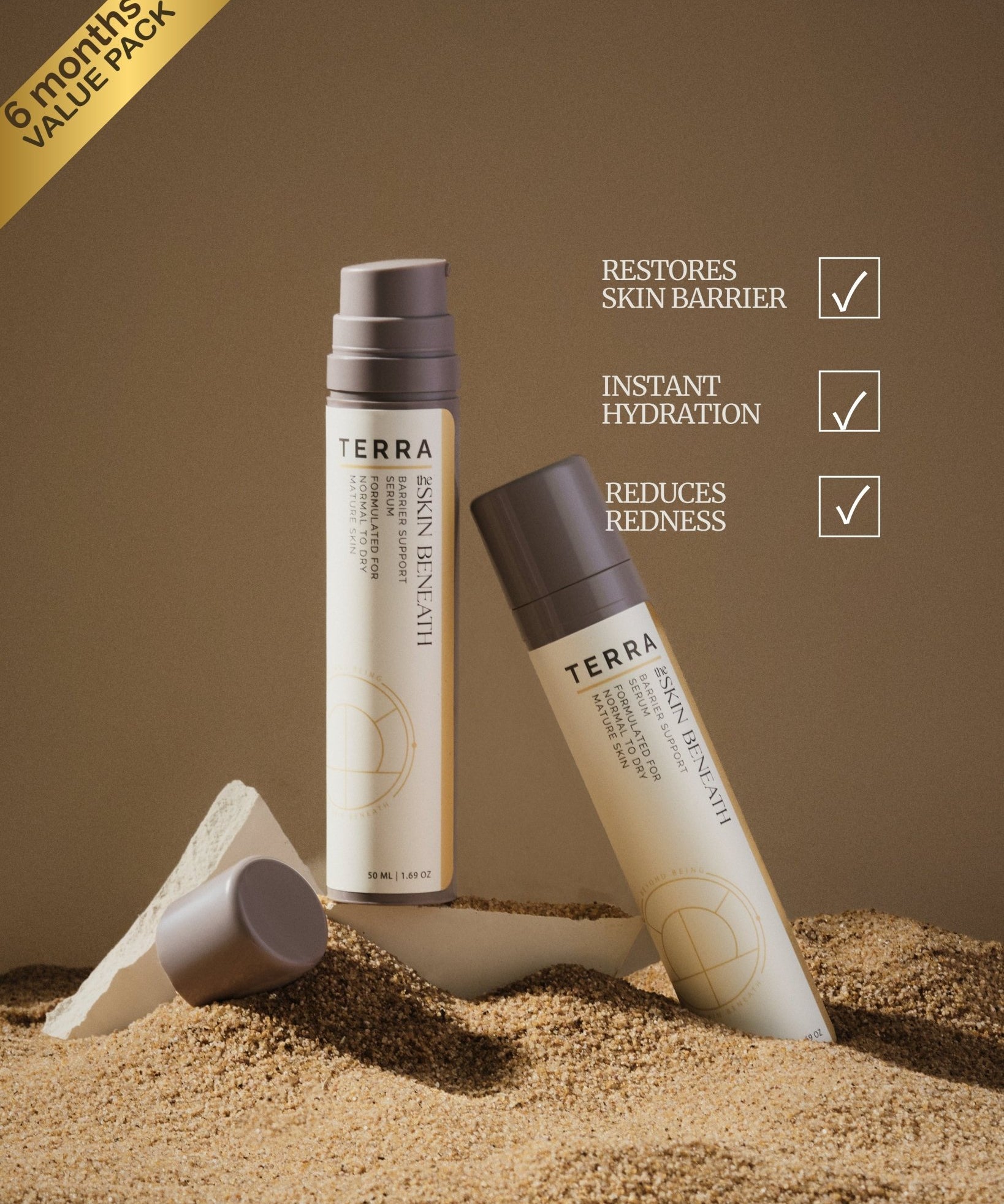 Terra Ritual Set with Terra barrier repair serum duo for dry and sensitive skin