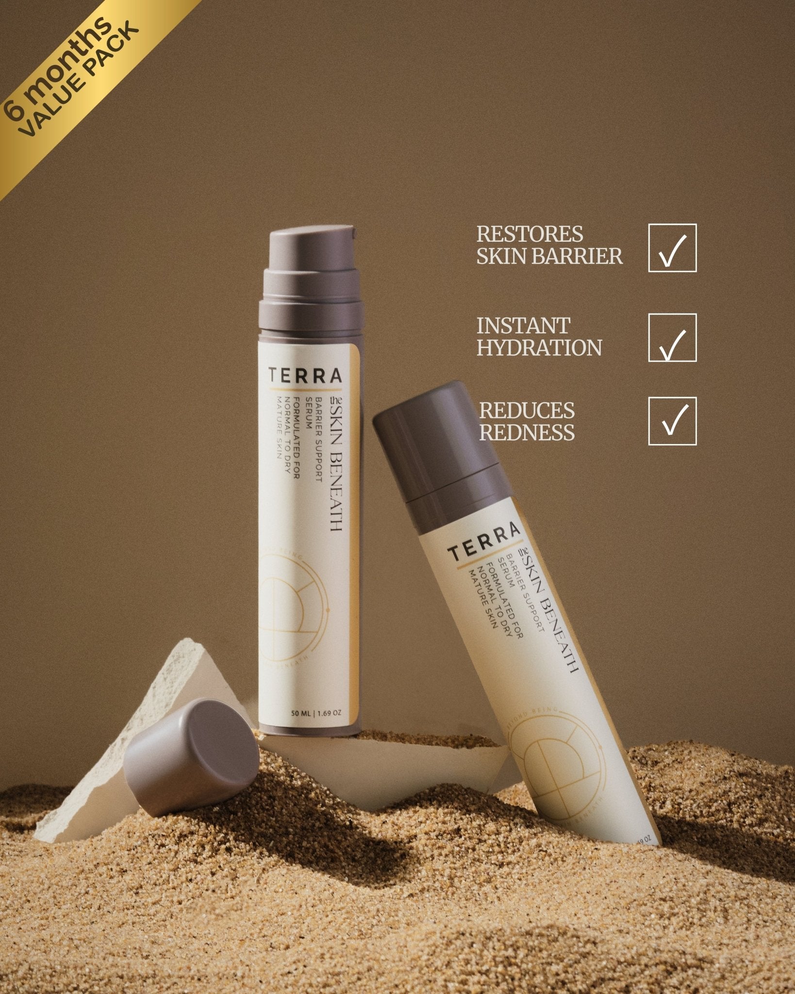 Terra Ritual Set with Terra barrier repair serum duo for dry and sensitive skin
